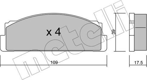 Metelli 22-0001-0 - Тормозные колодки, дисковые, комплект autospares.lv