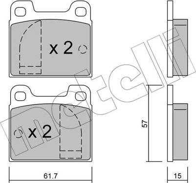 Metelli 22-0008-0 - Тормозные колодки, дисковые, комплект autospares.lv