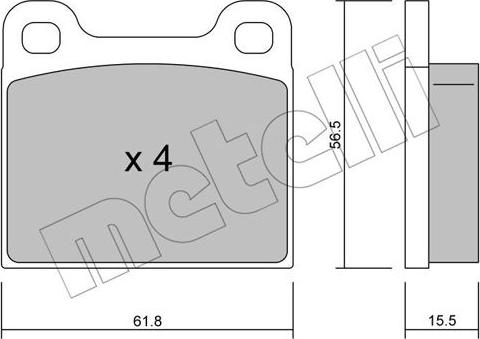 Metelli 22-0003-4 - Тормозные колодки, дисковые, комплект autospares.lv