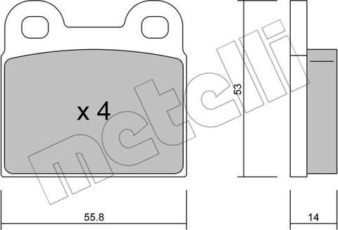 Metelli 22-0002-0 - Тормозные колодки, дисковые, комплект autospares.lv