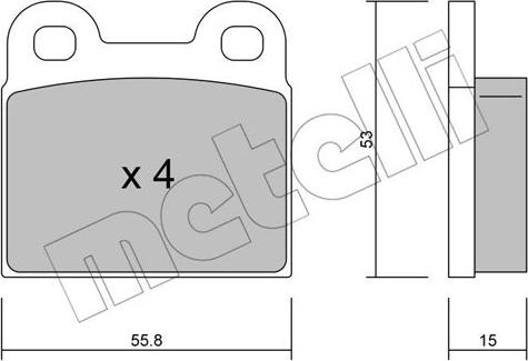 Metelli 22-0002-1 - Тормозные колодки, дисковые, комплект autospares.lv