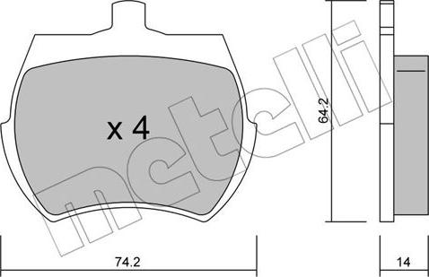 Metelli 22-0019-0 - Тормозные колодки, дисковые, комплект autospares.lv