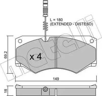 Metelli 22-0014-1 - Тормозные колодки, дисковые, комплект autospares.lv