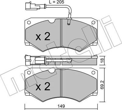 Metelli 22-0014-7 - Тормозные колодки, дисковые, комплект autospares.lv