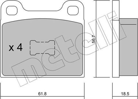 Metelli 22-0010-1 - Тормозные колодки, дисковые, комплект autospares.lv