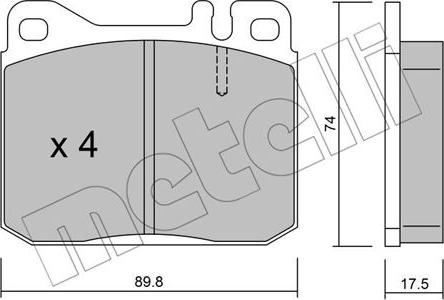 Metelli 22-0011-1 - Тормозные колодки, дисковые, комплект autospares.lv