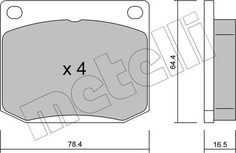 Metelli 22-0018-0 - Тормозные колодки, дисковые, комплект autospares.lv