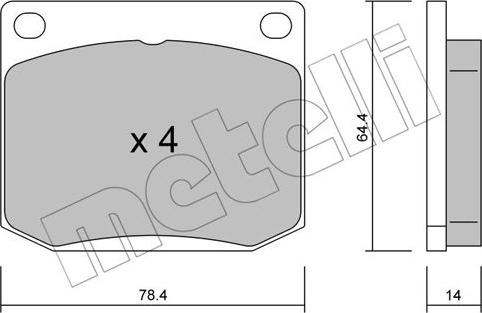 Metelli 22-0018-1 - Тормозные колодки, дисковые, комплект autospares.lv