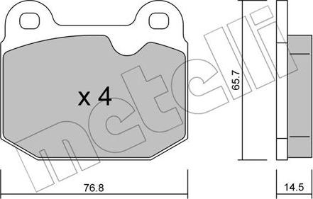 Metelli 22-0013-3 - Тормозные колодки, дисковые, комплект autospares.lv