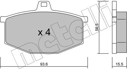 Metelli 22-0012-0 - Тормозные колодки, дисковые, комплект autospares.lv