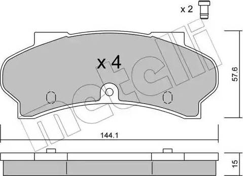 Metelli 22-0017-0 - Тормозные колодки, дисковые, комплект autospares.lv