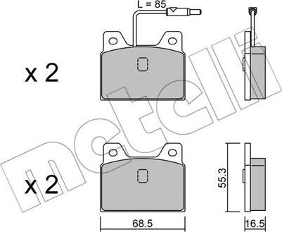 Metelli 22-0084-0 - Тормозные колодки, дисковые, комплект autospares.lv