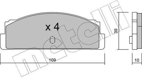 Metelli 22-0086-0 - Тормозные колодки, дисковые, комплект autospares.lv