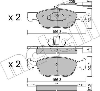 Metelli 22-0082-1 - Тормозные колодки, дисковые, комплект autospares.lv