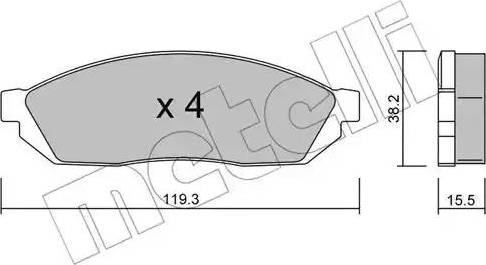 Metelli 22-0087-0 - Тормозные колодки, дисковые, комплект autospares.lv