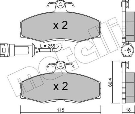 Metelli 22-0039-1 - Тормозные колодки, дисковые, комплект autospares.lv