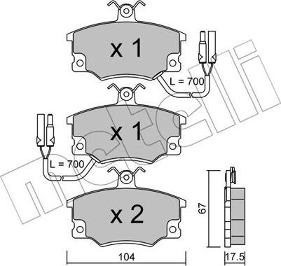 Metelli 22-0030-2 - Тормозные колодки, дисковые, комплект autospares.lv