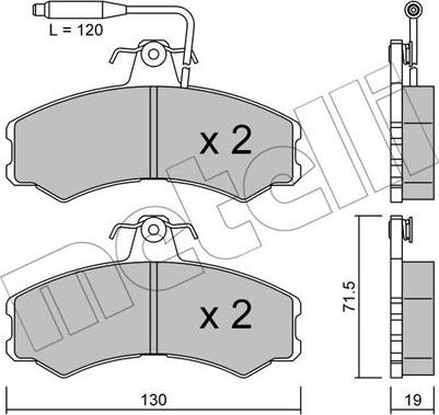 Metelli 22-0031-0 - Тормозные колодки, дисковые, комплект autospares.lv