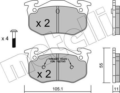 Metelli 22-0038-1 - Тормозные колодки, дисковые, комплект autospares.lv
