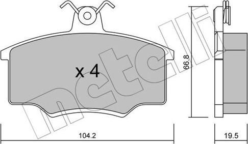 Metelli 22-0024-0 - Тормозные колодки, дисковые, комплект autospares.lv