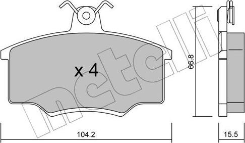 Metelli 22-0024-1 - Тормозные колодки, дисковые, комплект autospares.lv