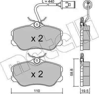 Metelli 22-0074-1 - Тормозные колодки, дисковые, комплект autospares.lv