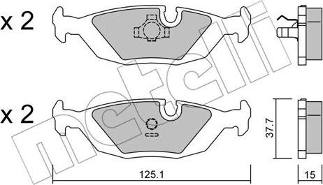 Metelli 22-0070-0 - Тормозные колодки, дисковые, комплект autospares.lv