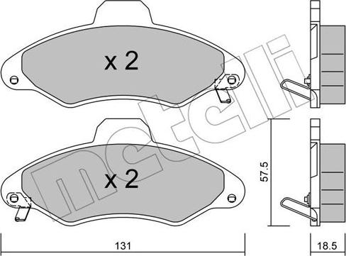 Metelli 22-0071-1 - Тормозные колодки, дисковые, комплект autospares.lv