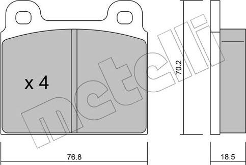 Metelli 22-0078-0 - Тормозные колодки, дисковые, комплект autospares.lv