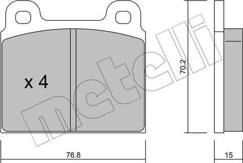 Metelli 22-0078-1 - Тормозные колодки, дисковые, комплект autospares.lv