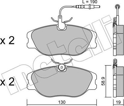 Metelli 22-0072-4 - Тормозные колодки, дисковые, комплект autospares.lv