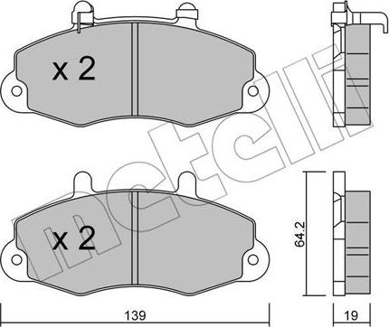 Metelli 22-0194-1 - Тормозные колодки, дисковые, комплект autospares.lv