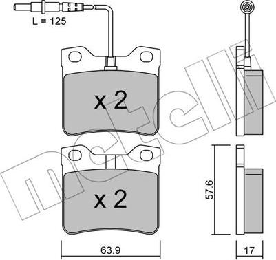 Metelli 22-0192-0 - Тормозные колодки, дисковые, комплект autospares.lv