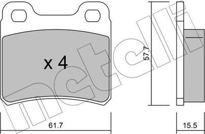 Metelli 22-0141-0 - Тормозные колодки, дисковые, комплект autospares.lv