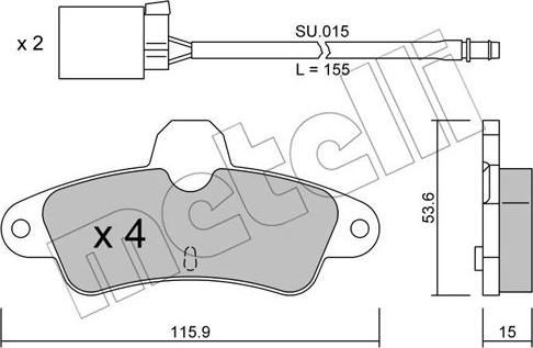 Metelli 22-0143-0K - Тормозные колодки, дисковые, комплект autospares.lv