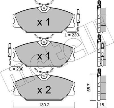 Metelli 22-0142-1 - Тормозные колодки, дисковые, комплект autospares.lv