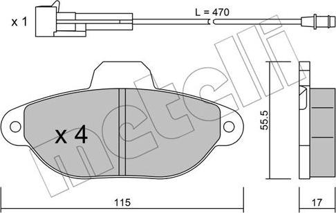 Metelli 22-0159-0 - Тормозные колодки, дисковые, комплект autospares.lv