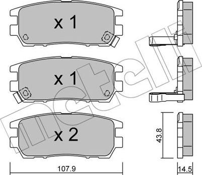 Metelli 22-0151-0 - Тормозные колодки, дисковые, комплект autospares.lv