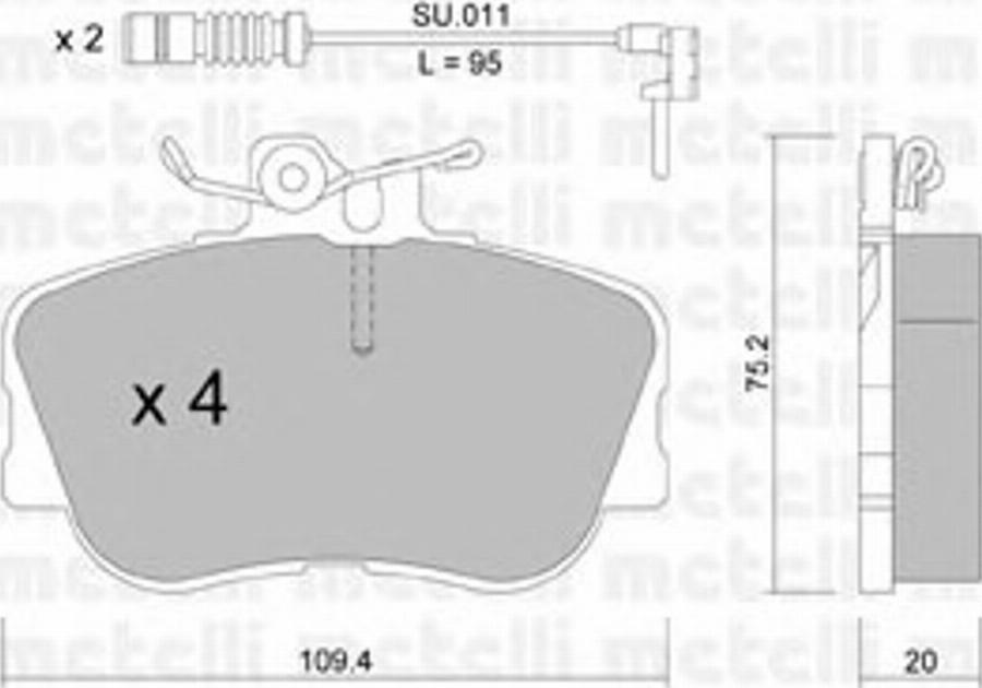 Metelli 22-0158-0K - Тормозные колодки, дисковые, комплект autospares.lv