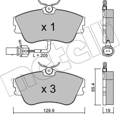 Metelli 22-0164-1 - Тормозные колодки, дисковые, комплект autospares.lv