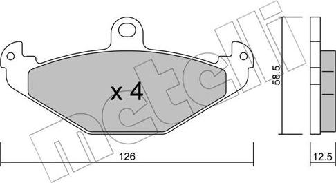 Metelli 22-0165-1 - Тормозные колодки, дисковые, комплект autospares.lv