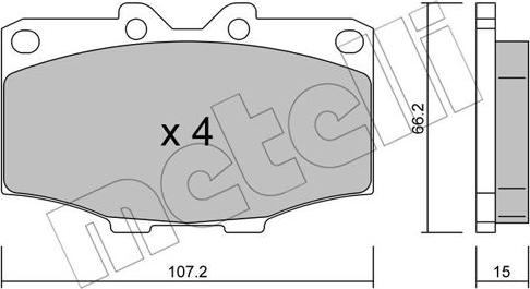 Metelli 22-0109-0 - Тормозные колодки, дисковые, комплект autospares.lv