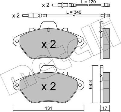 Metelli 22-0185-1 - Тормозные колодки, дисковые, комплект autospares.lv