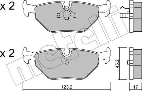 Metelli 22-0180-0 - Тормозные колодки, дисковые, комплект autospares.lv