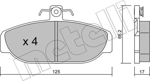 Metelli 22-0183-0 - Тормозные колодки, дисковые, комплект autospares.lv