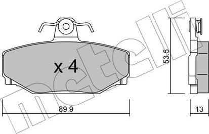 Metelli 22-0131-0 - Тормозные колодки, дисковые, комплект autospares.lv