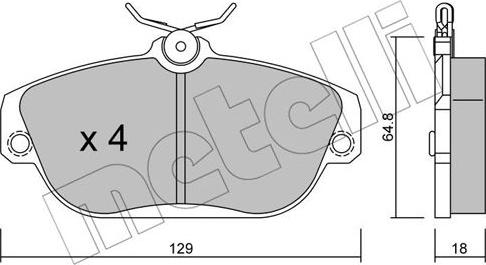 Metelli 22-0132-0 - Тормозные колодки, дисковые, комплект autospares.lv