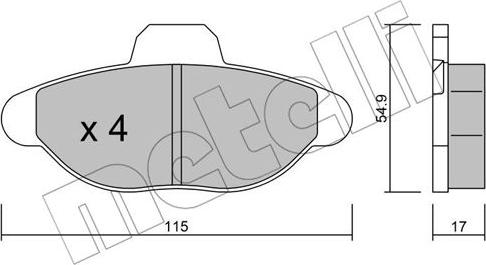 Metelli 22-0137-0 - Тормозные колодки, дисковые, комплект autospares.lv