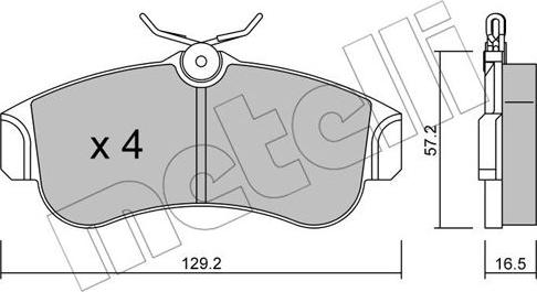 Metelli 22-0123-0 - Тормозные колодки, дисковые, комплект autospares.lv