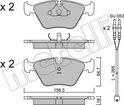 Metelli 22-0122-2K - Тормозные колодки, дисковые, комплект autospares.lv